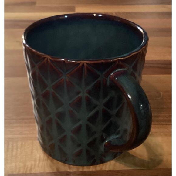 2009 Starbucks Bone China Diamond Embossed Purple Brown Glossy Coffee Mug Cup - Picture 5 of 10